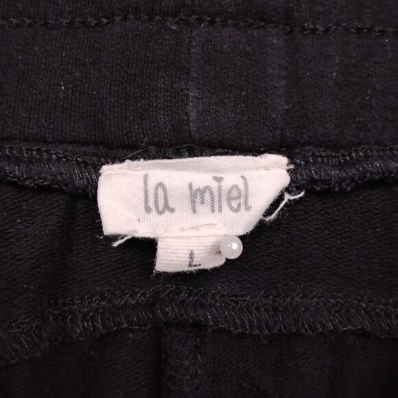 La Miel Sweatpants Size Large Black Pull On Pockets Drawstring and Elastic Waist - Picture 6 of 6